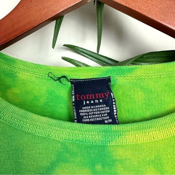 90's Tommy Jeans Neon Tie Dye Long Sleeved Tee - Picture 4 of 7
